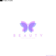 Flying butterfly logo. Creative insect 