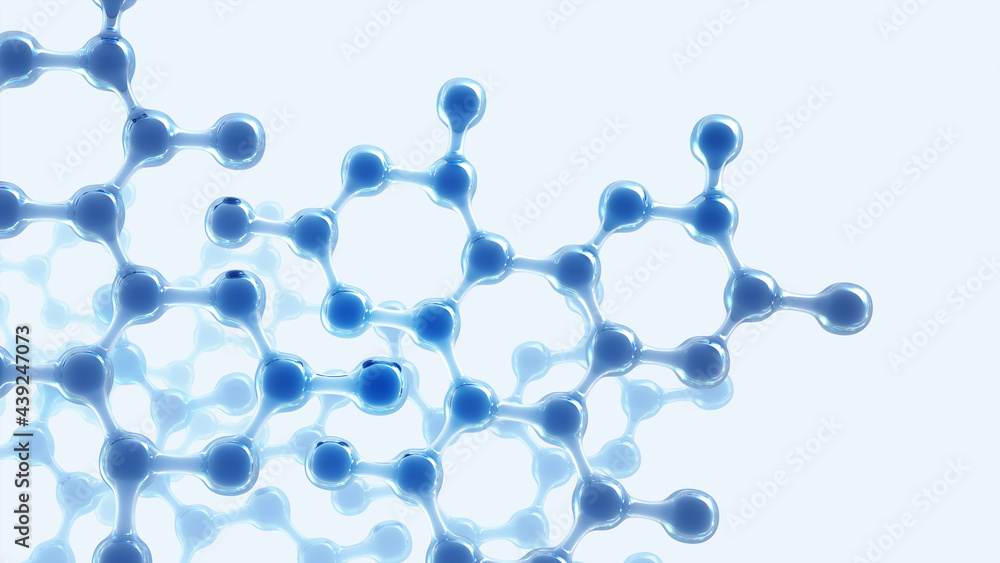 Aufkleber scientific research. laboratory experiments and high tech. molecular lattice abstract 3d illustratio