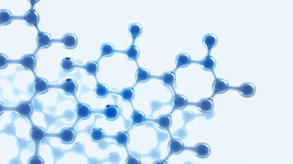 Scientific research. Laboratory experiments and high tech. Molecular lattice abstract 3D illustration. Modern trends in medicine, biology, physics, chemistry