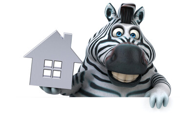 Fun zebra - 3D Illustration