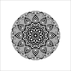 Hand Drawn Round Line Art Ornament Pattern Mandala Design