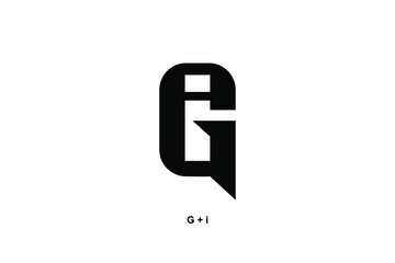 Letter G and i for icon or logo design concept ready to use.