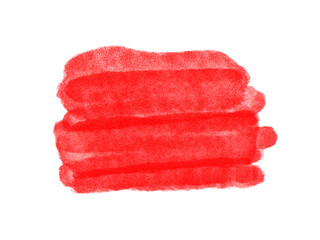 Watercolor stain red paint brush stroke on a white background. Concepts for poster, wallpaper, card, book cover, packaging..