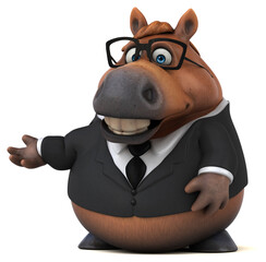 Naklejka premium Fun horse - 3D Illustration