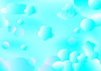 Abstract bokeh bubbles balloon light circle shape blue sky cloud backgrounds wallpaper decoration element object pattern digital design vector illustration EPS10