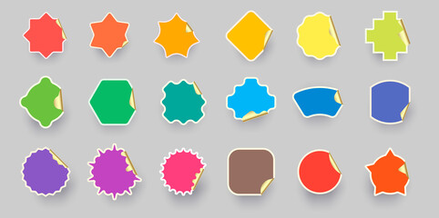 Colorful color Sticker label collection.