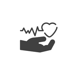 Heart health care vector icon