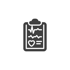 Cardiology report vector icon