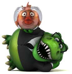 Fun trex - 3D Illustration © Julien Tromeur