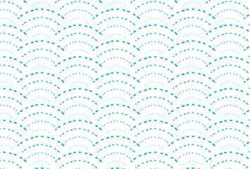 Japanese seamless pattern called Seigaiha with dots for banners, cards, flyers, social media wallpapers, etc.