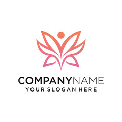 Flower people ecology spa logo Royalty Vector image design