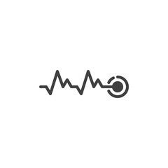 Heartbeat rate vector icon