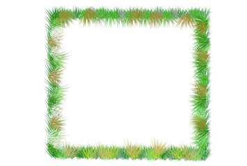 Isolated Green Grass frame on white background