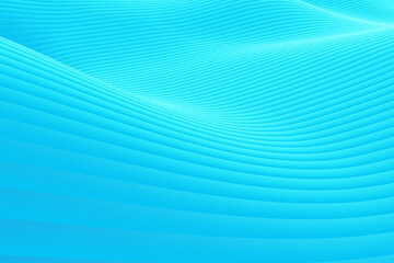 3d illustration of a stereo blue strip . Geometric stripes similar to waves. Abstract  blue glowing crossing lines pattern