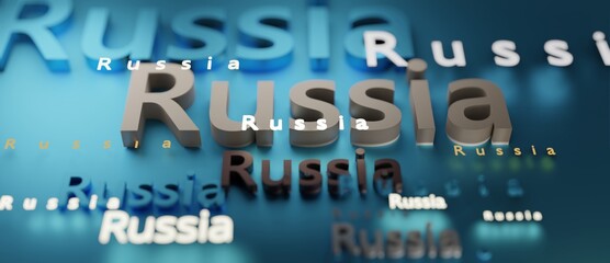 Abstract Russia 3D TEXT Rendered Poster (3D Artwork)