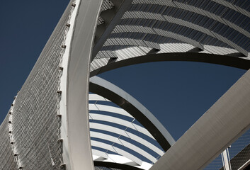 Detail of a bridge on the river of Madrid, Spain