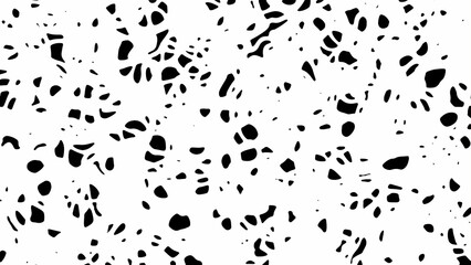 Chaotic black spots on a white background, grunge background