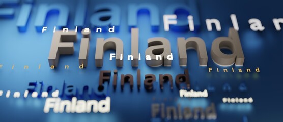 Abstract Finland 3D TEXT Rendered Poster (3D Artwork)