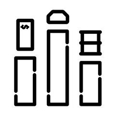 Oil, Dollar And Gold Chart Concept Icon