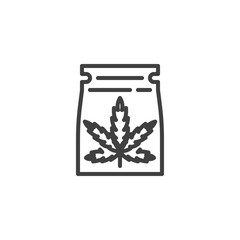 Cannabis bag line icon
