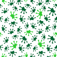 The seamless pattern with frogs footprints. Green frog s footprint isolated on the white background. Animals seamless pattern. Fabric textile print
