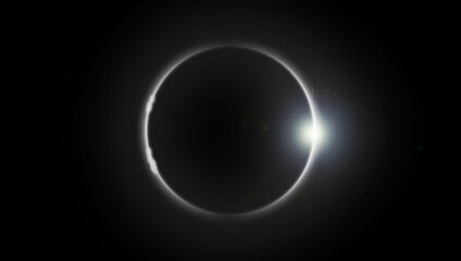 Dark moon eclipse illustration