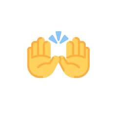 Fototapeta premium Two hands giving a high five flat icon