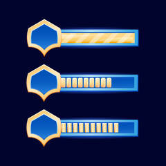 fantasy game ui bar with golden diamond border for gui asset elements vector illustration