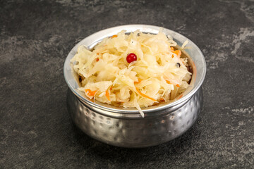 Sauerkraut with cranberry in the bowl