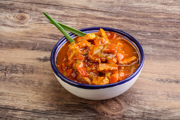 Meat goulash with vegetables
