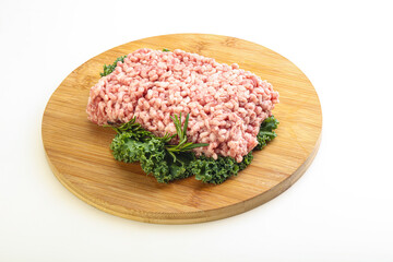 Raw pork minced meat for cooking
