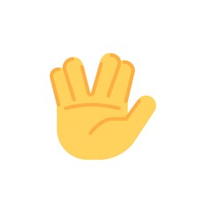 Salute, greeting hand gesture flat icon