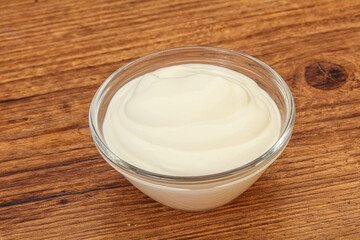 Sour cream in the bowl
