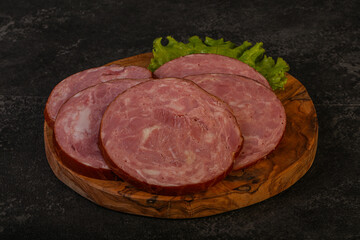 Slices of pork meat ham