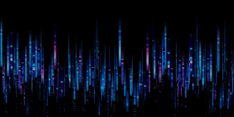 frequency spectrum of music blue sound wave equalizer light stripes 3d illustration - obrazy, fototapety, plakaty