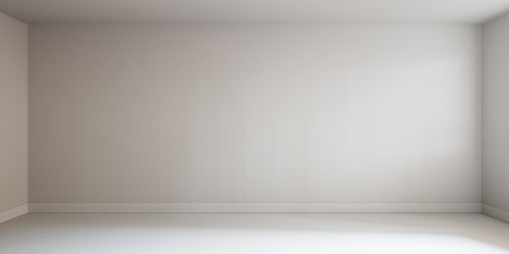 Interior Wall. Empty White Room Background with a White Floor. 3D Render.