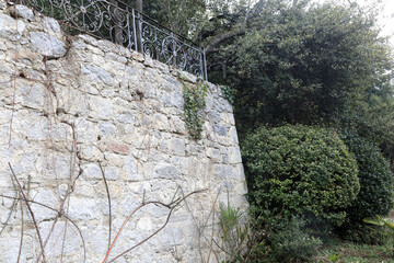 Stone wall in Nikitsky Botanical Garden