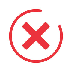 Fototapeta premium エラーマークのボタンのベクターイラストアイコン(失敗、シンボル、サイン、キャンセル)