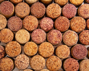Old vintage wine corks texture background