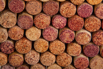 Old vintage wine corks texture background