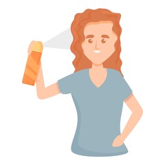 Woman does hair icon. Cartoon of Woman does hair vector icon for web design isolated on white background