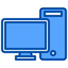PC computer blue style icon