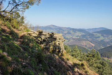 Fototapeta na wymiar Zalla town mountains in Vizcaya province, Spain