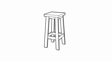 Black and White Stool Vector isolated black and white illustration of a wooden stoolglasses9