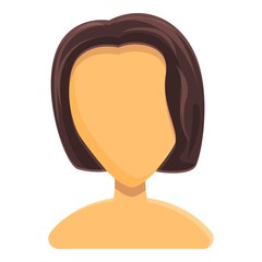 Short female hairstyle icon. Cartoon of Short female hairstyle vector icon for web design isolated on white background