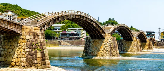 Foto op geborsteld aluminium Kintai Brug 岩国の錦帯橋