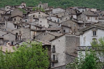 Fototapeta na wymiar The characteristic houses of the ancient village of Scanno - Abruzzo - Italy