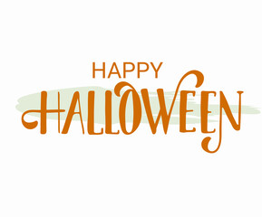Halloween party vector lettering. Holiday lettering for banner. Happy Halloween poster, greeting card, party invitation. Vector illustration.