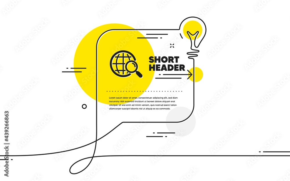 Poster web search icon. continuous line idea chat bubble banner. find internet results sign. web search ico