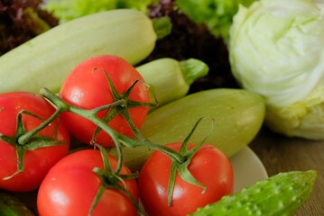 Organic harvest vegetable assortment diet. cooking season.